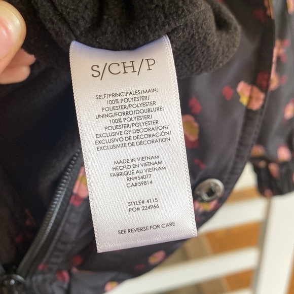 Cabi Rainy Day Jacket floral parka winter coat black anorak women’s size Small - Picture 11 of 16